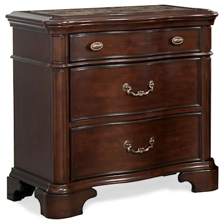 3-Drawer Nightstand with Marble Top